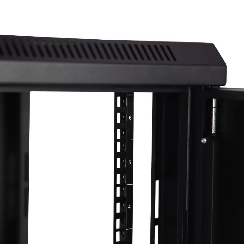 StarTech.com Armário de rede de montagem na parede de 2 postes 6HE com prateleira 1HE, rack de servidor de montagem na parede de 19 polegadas para equipamento de dados/rede/AV/eletrónica/informática, armário pequeno ventilado