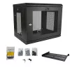 Armário de rede StarTech.com de 2 postes 9U para montagem na parede com prateleira de 1U, rack de servidor de 19 polegadas para montagem na parede para equipamento de dados/rede/AV/eletrónica/informática, armário de rack pequeno ventilado