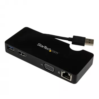 Estação de acoplamento de viagem StarTech.com para portáteis – HDMI ou VGA – USB 3.0