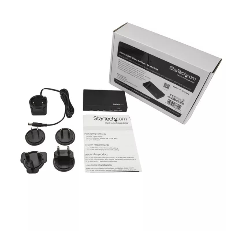 Splitter HDMI StarTech.com de 2 portas com HDR – 4K 60 Hz