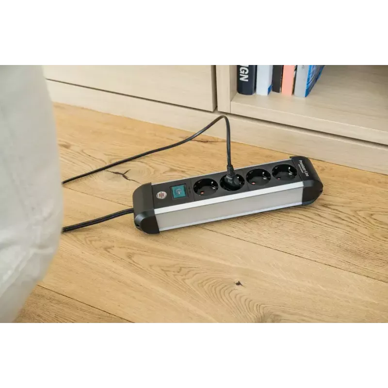 Extensão de energia Brennenstuhl 1391030400 1,8 m 4 tomadas AC interior preto prateado