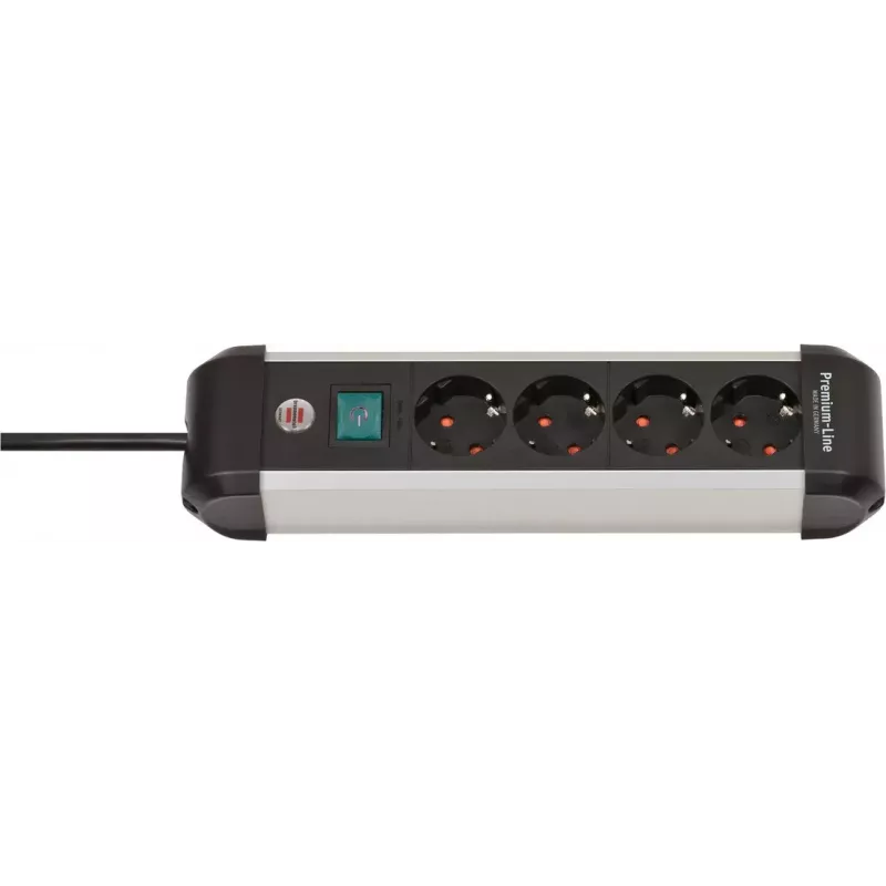 Extensão de energia Brennenstuhl 1391030400 1,8 m 4 tomadas AC interior preto prateado