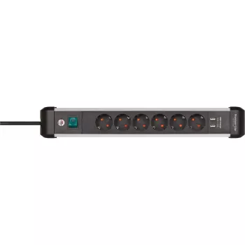 Extensão de energia Brennenstuhl 1391030610 3 m 6 tomadas AC interior preto prateado