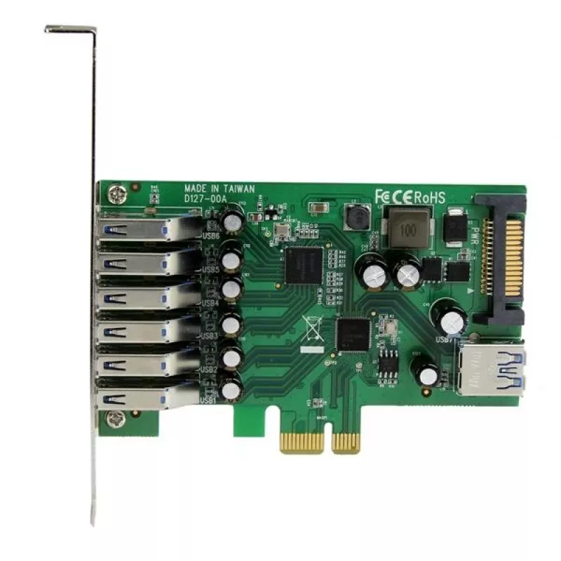 Placa PCI Express USB 3.0 StarTech.com de 7 portas – design standard e low-profile