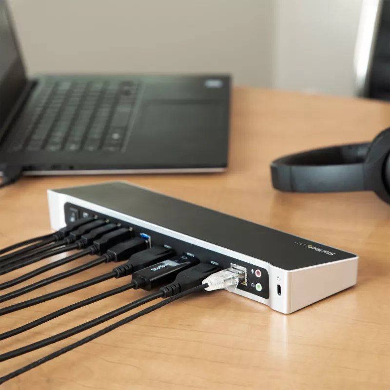 Estação de acoplamento USB 3.0 StarTech.com para três monitores - 1x HDMI - 2x DisplayPort