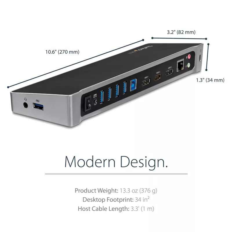Estação de acoplamento USB 3.0 StarTech.com para três monitores - 1x HDMI - 2x DisplayPort
