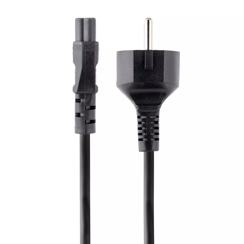 Cabo de alimentação para portátil StarTech.com 3m, EU Schuko para C5, 2,5A 250V, 18AWG, cabo de alimentação de substituição para portátil, cabo de fonte de alimentação, cabo de carregamento para portátil, cabo trifólio/Mickey Mouse