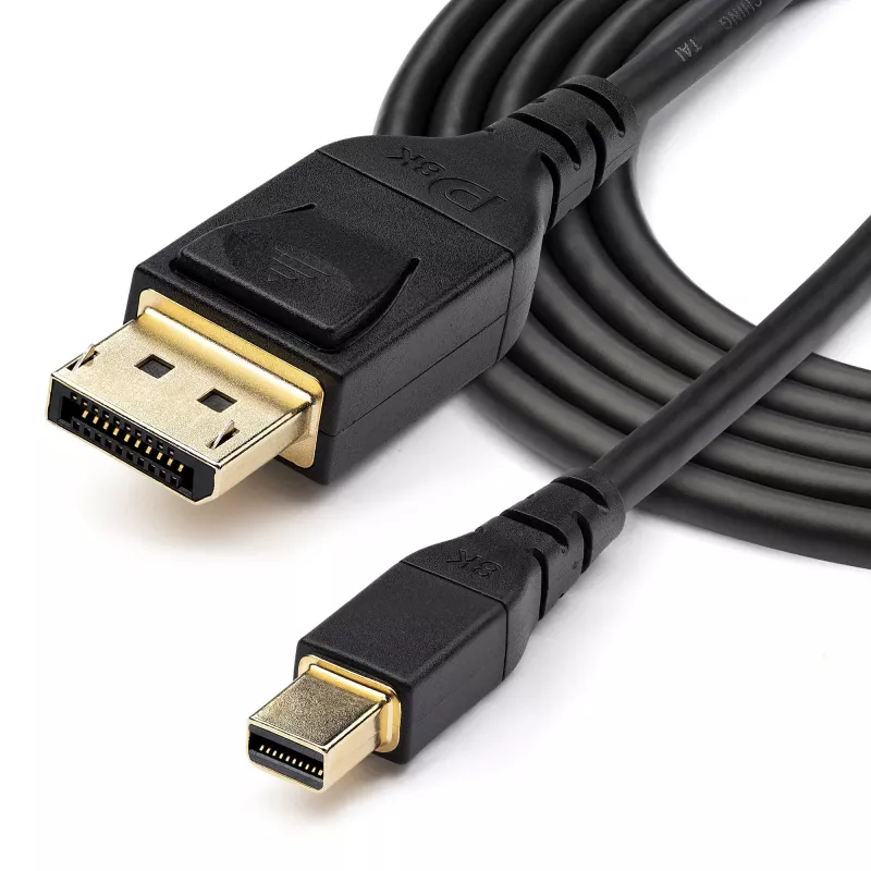 Cabo Mini DisplayPort para DisplayPort 1.4 certificado VESA StarTech.com 3ft (1m) – 8K 60Hz HBR3 HDR – cabo Super UHD mDP para DP 1.4 – fino (34 AWG) Ultra HD 4K 120Hz – cabo para monitor/vídeo