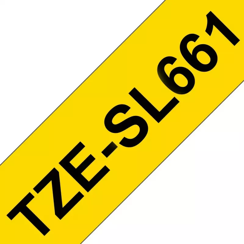 Fita de etiquetar Brother TZE-SL661 Preto sobre Amarelo