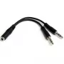 Adaptador divisor de headset StarTech.com 3,5 mm 4 posições para 2x 3 posições 3,5 mm – fêmea/macho