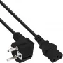 Cabo de alimentação InLine, CEE 7/7 angular / IEC C13 macho 3 pinos, 0,3 m