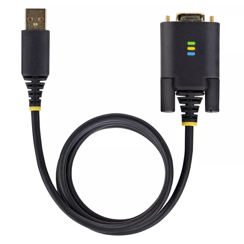 Cabo adaptador USB para serial StarTech.com 3ft (1m), retenção COM, parafusos/porcas substituíveis, USB-A para DB9 RS232, FTDI IC, proteção ESD, Windows/macOS/Linux