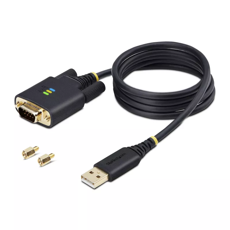 Cabo adaptador USB para serial StarTech.com 3ft (1m), retenção COM, parafusos/porcas substituíveis, USB-A para DB9 RS232, FTDI IC, proteção ESD, Windows/macOS/Linux