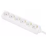 Unidade de distribuição de energia Manhattan EU (2 polos), x6 saídas, cabo 2m, 16A, Branco, extensão, PDU, régua de tomadas, três anos de garantia