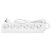 Unidade de distribuição de energia Manhattan EU (2 polos), x6 saídas, cabo 2m, 16A, Branco, extensão, PDU, régua de tomadas, três anos de garantia