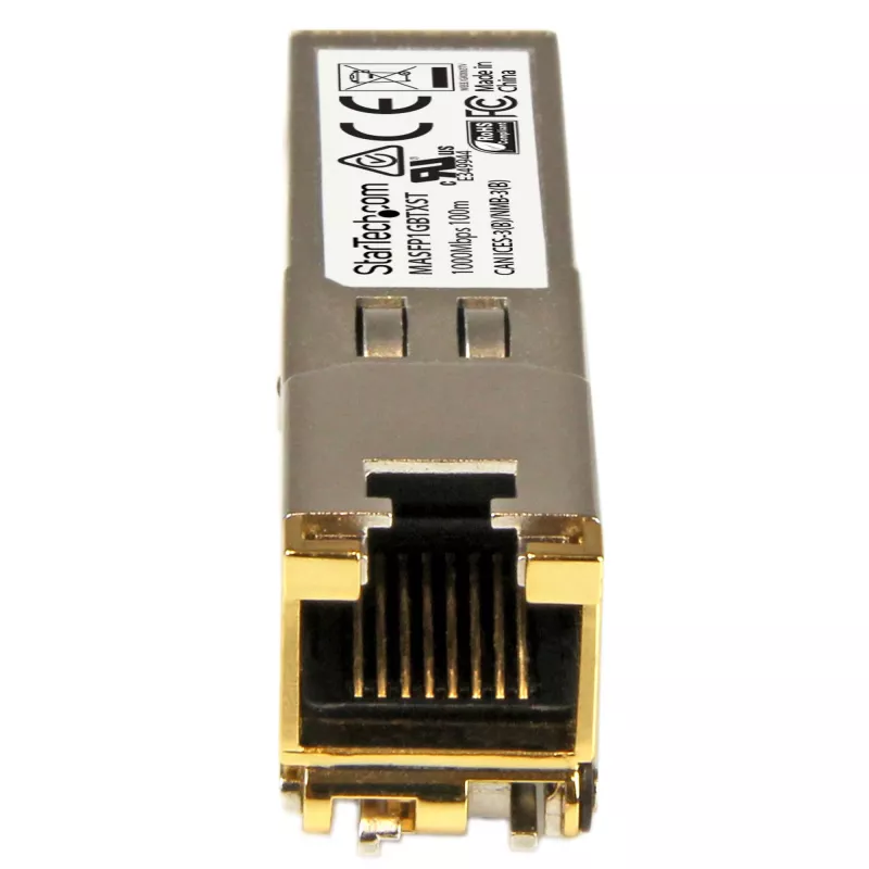 Módulo SFP StarTech.com compatível com Cisco Meraki MA-SFP-1GB-TX - 1000BASE-T - SFP para RJ45 Cat6/Cat5e - 10/100/1000 Mbit/s - RJ-45 100 m - Cisco Meraki MS225, MX400, MS250