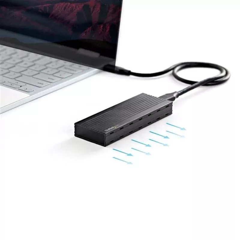 StarTech.com M2E1BMU31C caixa externa USB-C 10 Gbps para SSD M.2 NVMe, PCIe, USB 3.1 Gen 2, 1 GB/s, compatível com Thunderbolt 3, alumínio, preto