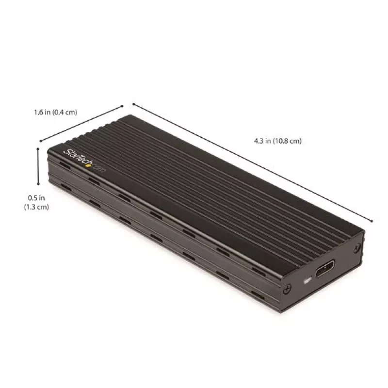 StarTech.com M2E1BMU31C caixa externa USB-C 10 Gbps para SSD M.2 NVMe, PCIe, USB 3.1 Gen 2, 1 GB/s, compatível com Thunderbolt 3, alumínio, preto