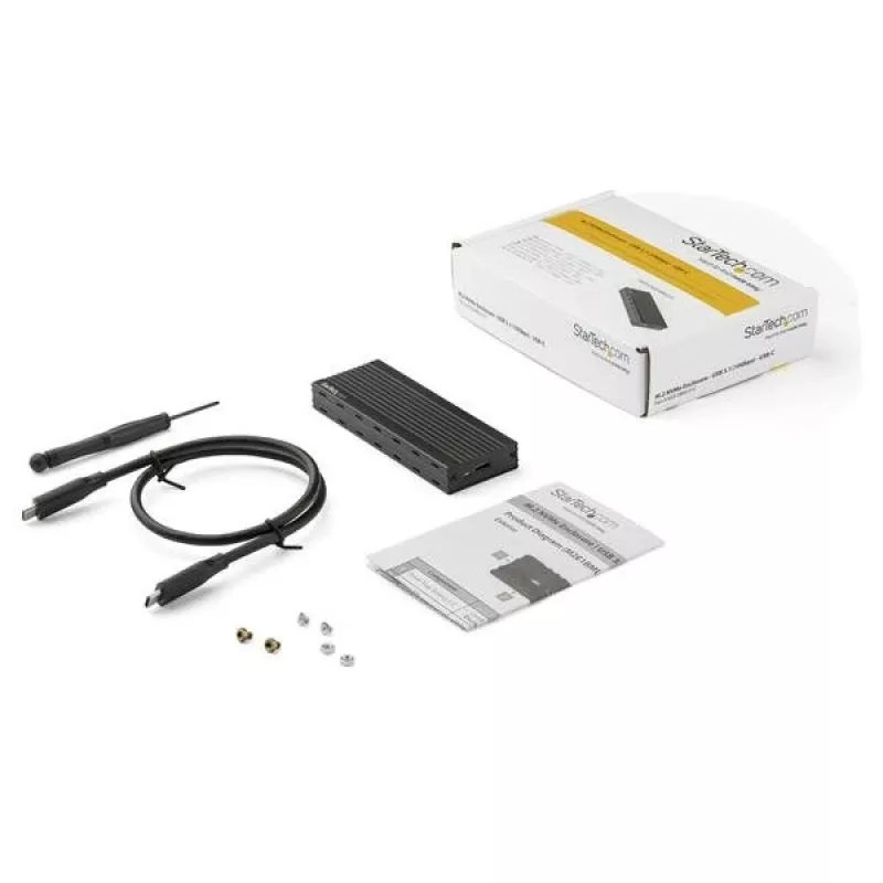 StarTech.com M2E1BMU31C caixa externa USB-C 10 Gbps para SSD M.2 NVMe, PCIe, USB 3.1 Gen 2, 1 GB/s, compatível com Thunderbolt 3, alumínio, preto