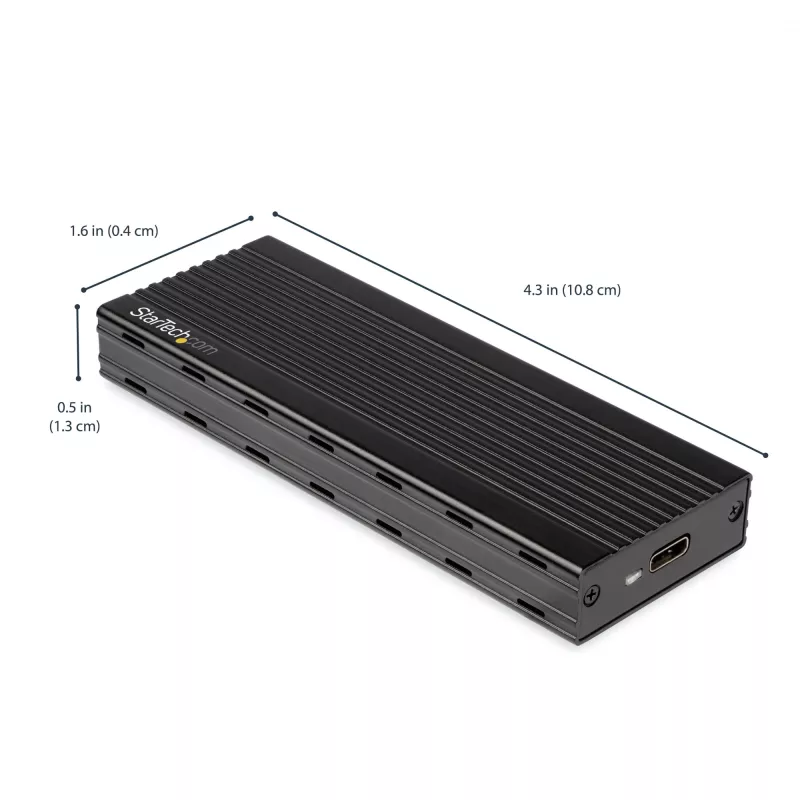 StarTech.com M2E1BMU31C caixa externa USB-C 10 Gbps para SSD M.2 NVMe, PCIe, USB 3.1 Gen 2, 1 GB/s, compatível com Thunderbolt 3, alumínio, preto