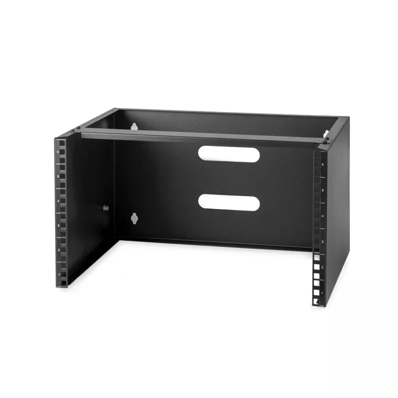 Armário de rede de montagem na parede StarTech.com 6U - 14 polegadas de profundidade (Low Profile) - Suporte de patch panel 19 polegadas para servidores e equipamentos de TI de perfil baixo, switches de rede - Capacidade de carga 20 kg, preto