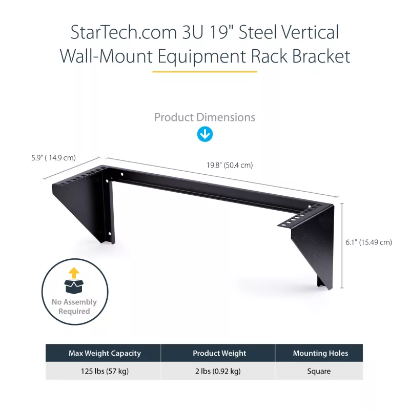 Suporte de rack vertical de montagem na parede StarTech.com 3U 19