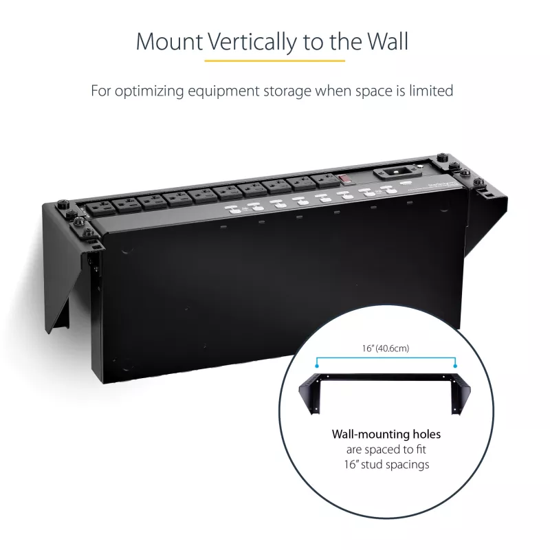 Suporte de rack vertical de montagem na parede StarTech.com 3U 19