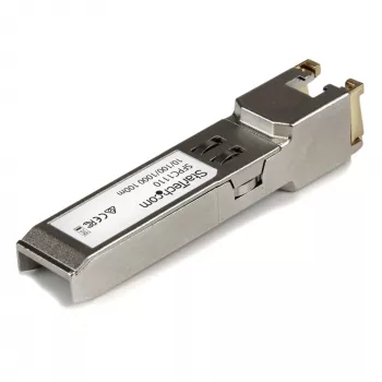 Módulo transceptor SFP StarTech.com compatível com Cisco SFP-GE-T – 10/100/1000BASE-TX~Módulo SFP compatível com Cisco SFP-GE-T – 1000BASE-T – SFP para RJ45 Cat6/Cat5e – 10/100/1000 Mbit/s – RJ-45 100 m – Cisco IE3400, IE3300, IE3200