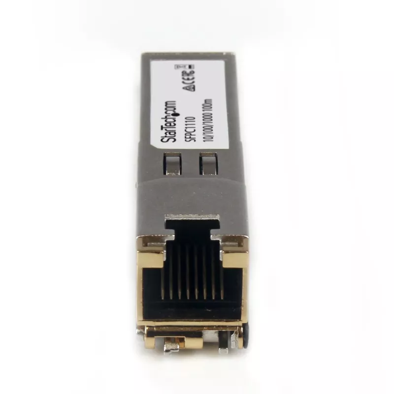 Módulo transceptor SFP StarTech.com compatível com Cisco SFP-GE-T – 10/100/1000BASE-TX~Módulo SFP compatível com Cisco SFP-GE-T – 1000BASE-T – SFP para RJ45 Cat6/Cat5e – 10/100/1000 Mbit/s – RJ-45 100 m – Cisco IE3400, IE3300, IE3200
