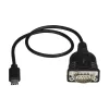 StarTech.com ICUSB232C cabo adaptador de USB-C para série, USB-C para RS232 DB9, 40 cm, M/M, Windows/Mac/Linux, preto