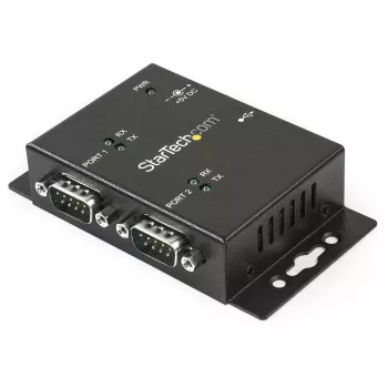 Hub adaptador USB para série industrial de 2 portas StarTech.com de montagem na parede com clipes para calha DIN