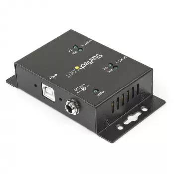 Hub adaptador USB para série industrial de 2 portas StarTech.com de montagem na parede com clipes para calha DIN