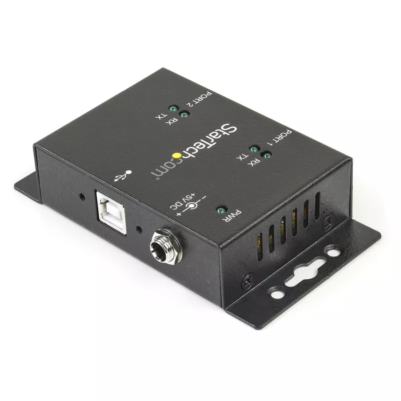 Hub adaptador USB para série industrial de 2 portas StarTech.com de montagem na parede com clipes para calha DIN