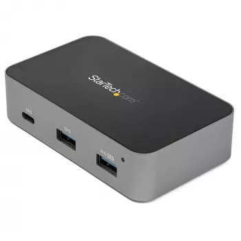Hub USB-C 3.2 Gen 2 de 3 portas StarTech.com com adaptador Ethernet – 10 Gbit/s USB Type-C para 2x USB-A e 1x portas USB-C – Hub USB com função de carregamento rápido BC 1.2 para telemóveis – Hub USB-C Superspeed 10 Gbit/s