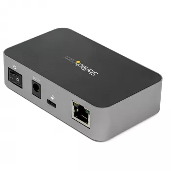 Hub USB-C 3.2 Gen 2 de 3 portas StarTech.com com adaptador Ethernet – 10 Gbit/s USB Type-C para 2x USB-A e 1x portas USB-C – Hub USB com função de carregamento rápido BC 1.2 para telemóveis – Hub USB-C Superspeed 10 Gbit/s