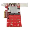 Placa adaptadora dual M.2 PCIe SSD StarTech.com – x8 / x16 Dual NVMe ou AHCI M.2 SSD para PCI Express 3.0 – Compatível com M.2 NGFF PCIe (M-Key) – suporta 2242, 2260, 2280 – JBOD – Mac e PC