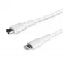 Cabo USB-C para Lightning branco durável de 1 m StarTech.com – cabo de carregamento/sincronização USB Type-C para Lightning robusto em fibra de aramida – iPad/iPhone 12 com certificação Apple MFi