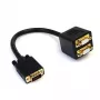StarTech.com VGASPL1VV cabo divisor de vídeo VGA para 2x VGA, HD-15 macho/fêmea, 0,3 m, banhado a ouro, preto