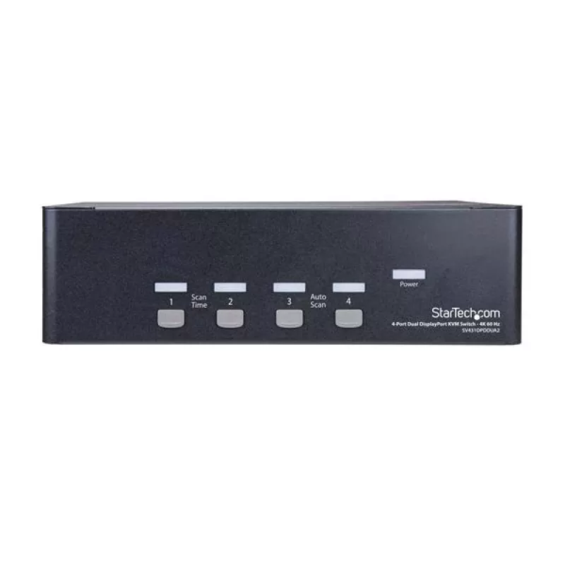 Comutador KVM DisplayPort duplo de 4 portas StarTech.com - 4K 60Hz