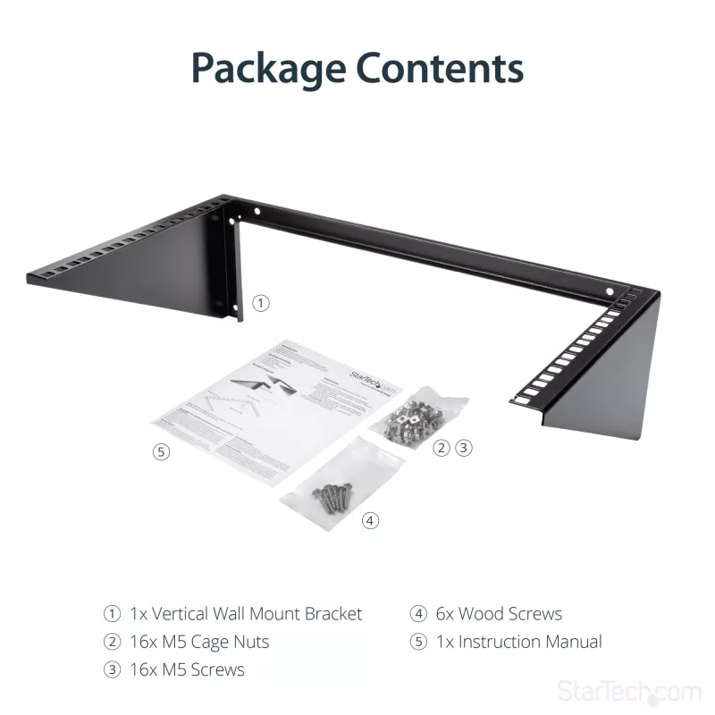 StarTech.com Rack de servidor de montagem vertical na parede – aço maciço – 6HE