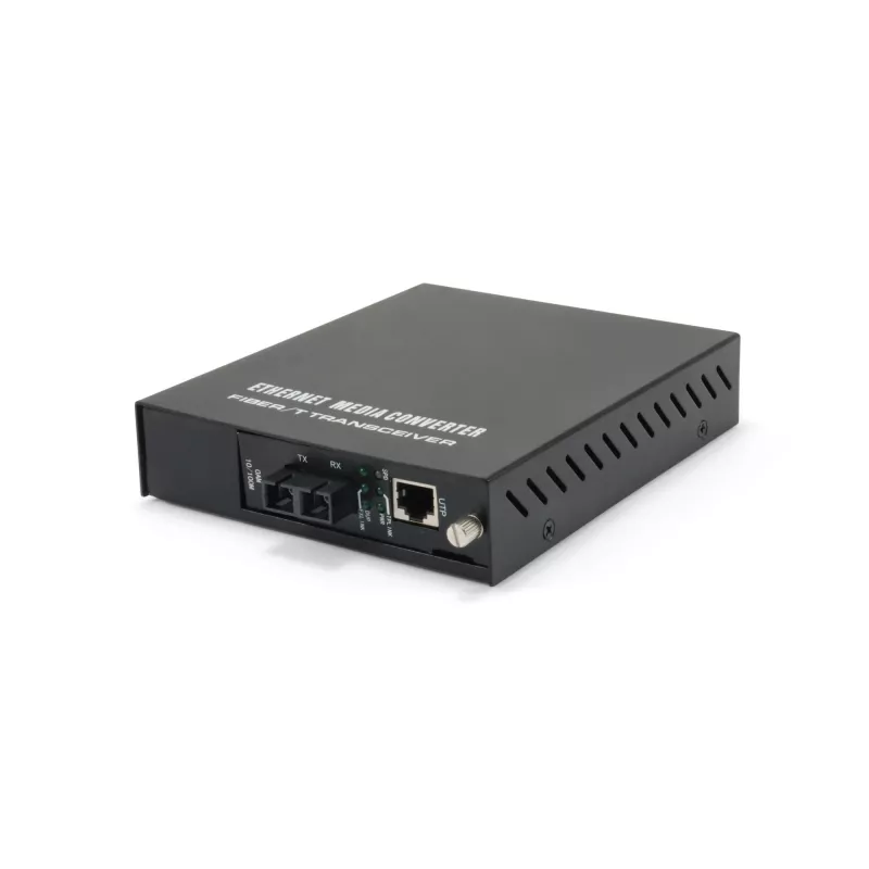 Conversor de media Fast Ethernet gerido LevelOne RJ45 para SC, fibra monomodo, 20 km