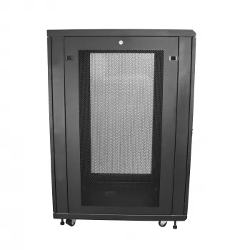 Armário de rack de servidor 4 postes 24U StarTech.com, armário de rack de 19 polegadas bloqueável para equipamento de computador/AV/IT, rack de rede de escritório/casa com rodas e calhas de montagem ajustáveis