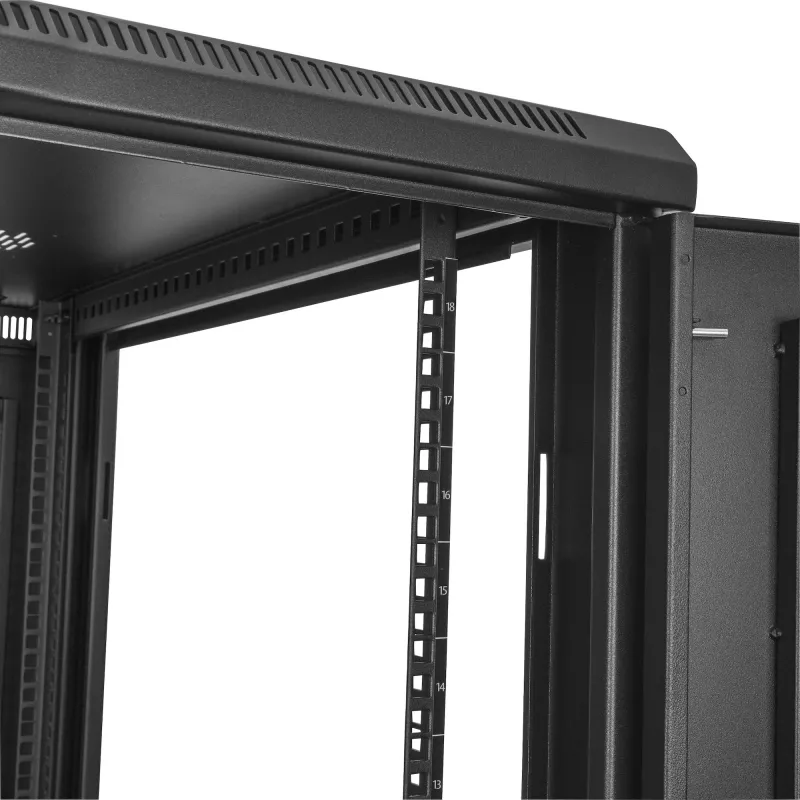 Armário de rack de servidor 4 postes 18U StarTech.com, armário de rack de 19 polegadas bloqueável para equipamento de computador / AV / IT, rack de rede de escritório / casa com rodas e calhas de montagem ajustáveis