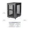 Armário de rack de servidor 4 postes 18U StarTech.com, armário de rack de 19 polegadas bloqueável para equipamento de computador / AV / IT, rack de rede de escritório / casa com rodas e calhas de montagem ajustáveis