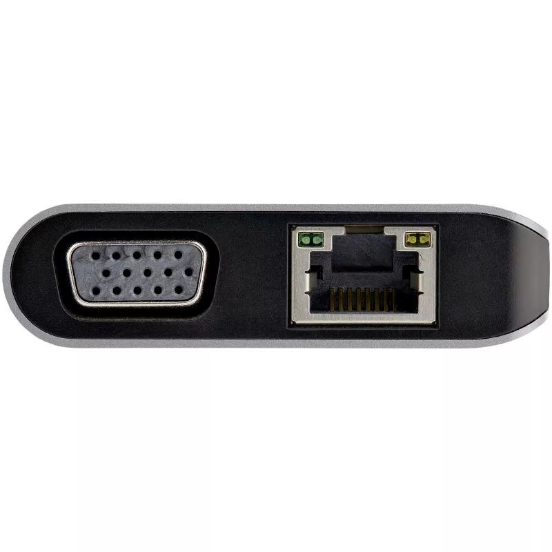 Adaptador multiporta USB-C StarTech.com – dock de viagem mini USB-C com HDMI 4K ou VGA 1080p – hub 3x USB 3.0, SD, GbE, áudio, 100W PD Pass-Through – docking station portátil para portátil/tablet