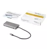 Adaptador multiporta USB-C StarTech.com – dock de viagem mini USB-C com HDMI 4K ou VGA 1080p – hub 3x USB 3.0, SD, GbE, áudio, 100W PD Pass-Through – docking station portátil para portátil/tablet