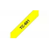 Fita de etiquetagem Brother TC601 12mm preto sobre amarelo