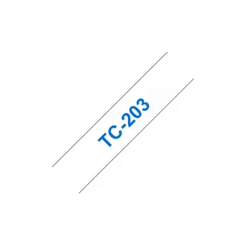 Fita de etiquetagem 12 mm Brother TC203 azul sobre branco