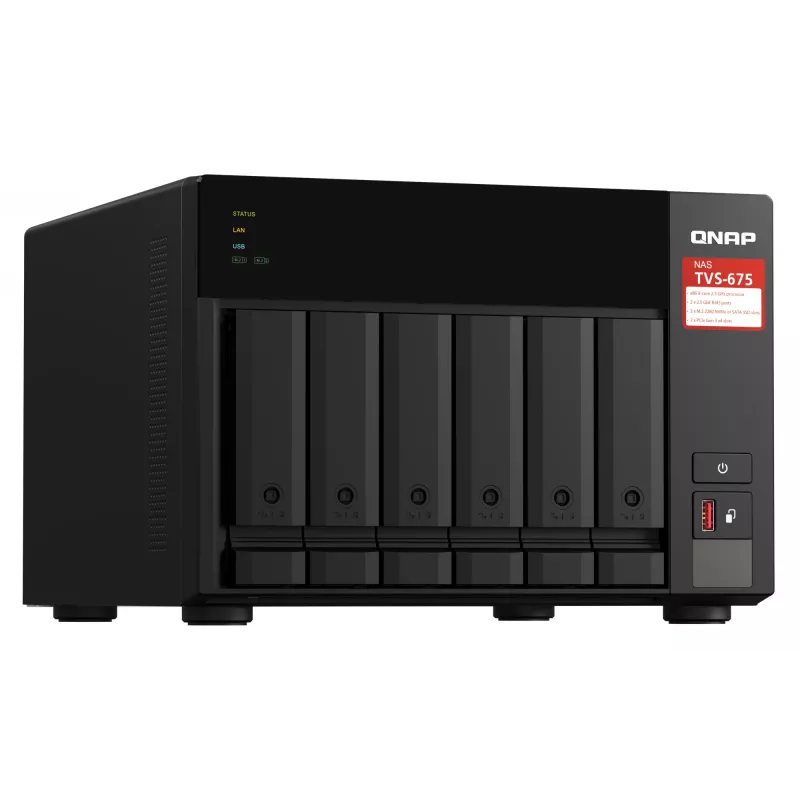 QNAP TVS-675 NAS Torre ZhaoXin KaiXian KX-6000 KX-U6580 8 GB DDR4 0 TB QuTS hero Black
