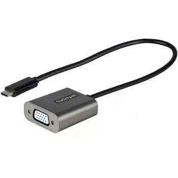 StarTech.com Adaptador USB-C para VGA – adaptador dongle USB Type-C para VGA 1080p – conversor de vídeo USB-C (DP Alt Mode) para monitor/ecrã VGA – compatível com Thunderbolt 3 – cabo integrado de 30 cm – versão melhorada do CDP2VGA